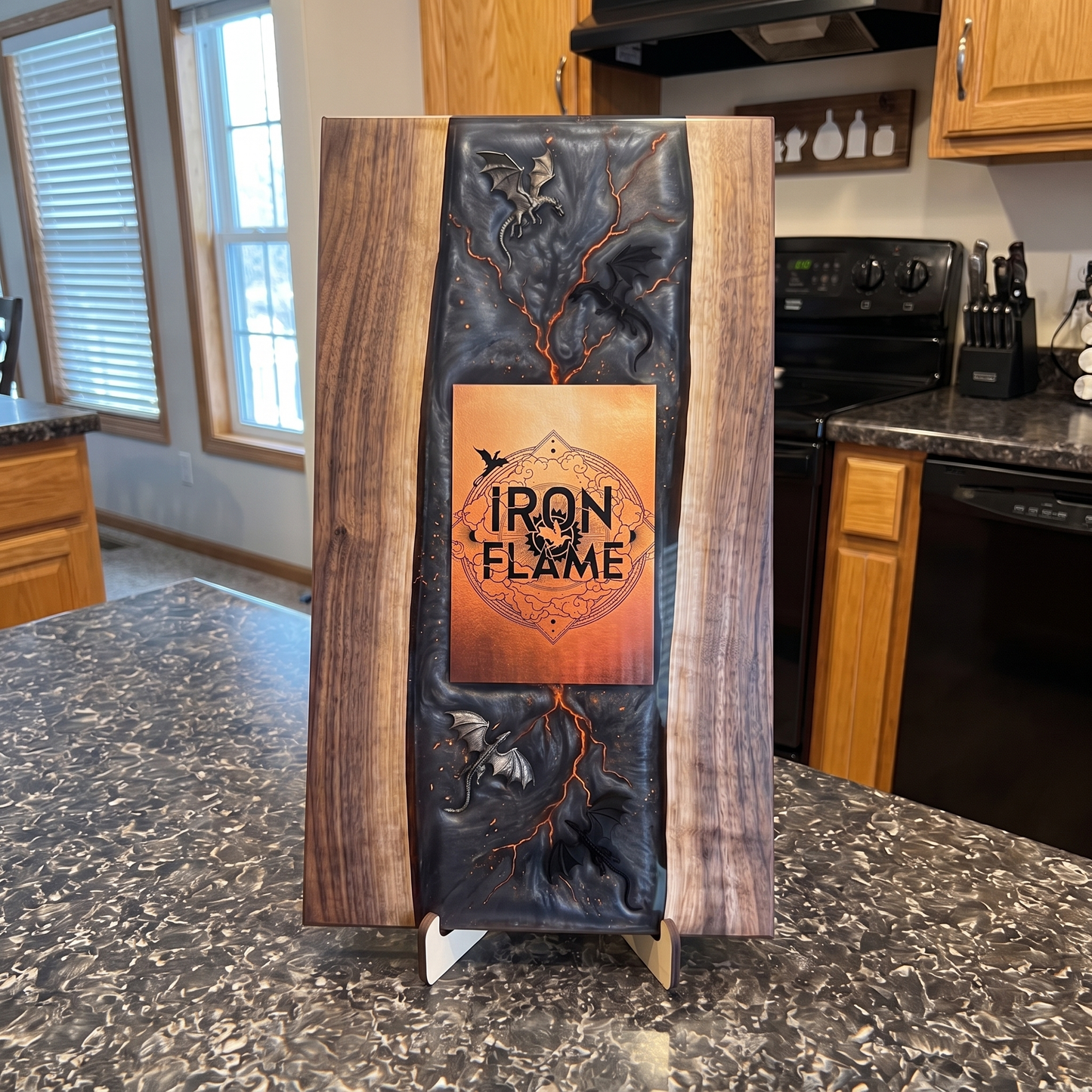 Iron Flame Resin Chopping Board - Handmade
